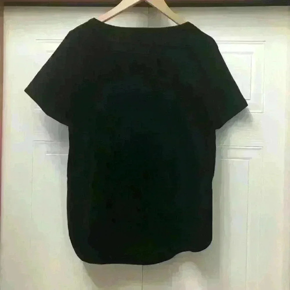 Banana Republic Top Velvet Velour Blouse  Casual Black - Picture 9 of 9